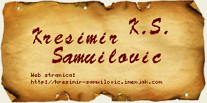 Krešimir Samuilović vizit kartica